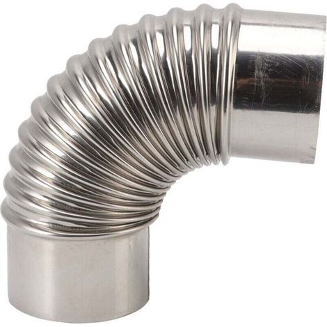 Tuyau Inox 90° pour Cheminée - Acier Inoxydable Résistant aux Hautes Températures (1/4)