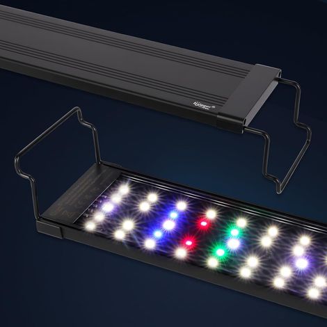 Lampe Aquarium, 15W Day-Night Double Minuterie Éclairage Aquarium LED, Réglable 9 Colors and Luminosité Full Spectrum Fish Tank Light da 30-45cm Tanks (1/5)