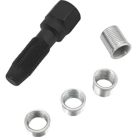 5pcs Kit de réparation pour Filetage de Bougies d'allumage M14 x 1,25, Kit de refiletage de Culasse, Rethreading Bougie, Outil de réparation de Filetage de Cylindre d'alésoir de 14 mm