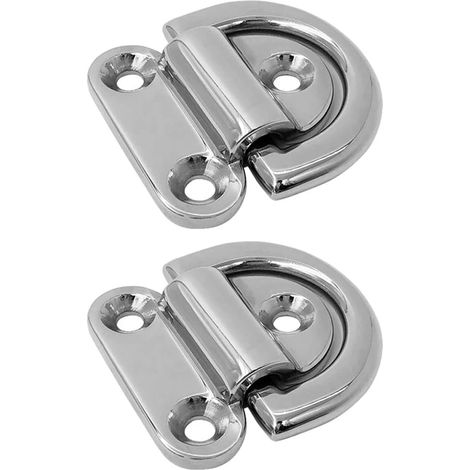 Point d'ancrage en acier inoxydable poli, sangle d'arrimage robuste et facile à installer pour bateaux et camions, œillet de pont pliable haute résistance (1/5)