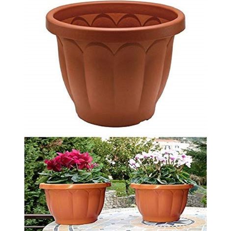Trade Shop - Maceta De Plástico Clásica De 50 Cm De Diámetro Para Plantas De Exterior Flores -