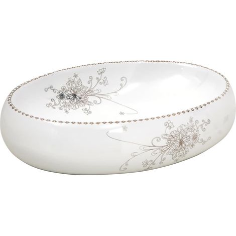 Maison Exclusive - Lavabo da Appoggio Bianco Ovale 59x40x15 cm Ceramica