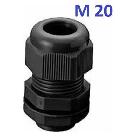 Presse étoupe NOIR M12 - M16 - M20 - M25 - Lot de 5 ou 10 ou 20 ou 50 pièces Lot de 10 pièces - Presse Etoupe M20