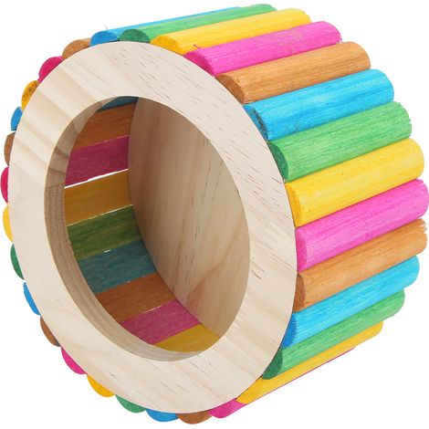 Roue D Exercice En Bois Pour Hamster - Design Silencieux Pour Cage De Petit Animal - Accessoire Sportif Sûr - 2 Tailles Disponibles (1/5)