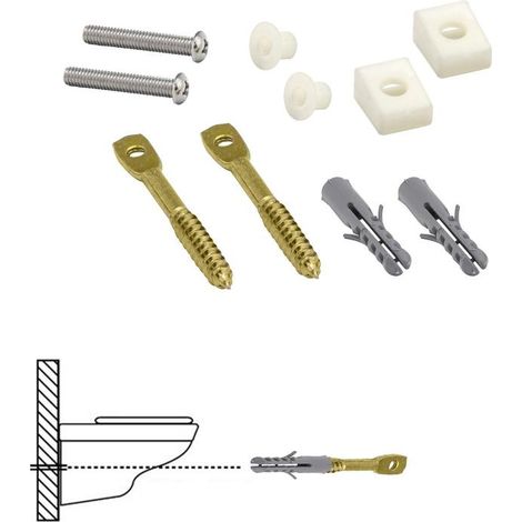 Kit Sanitario Fijación Wc  Horizontal 5x70 mm. (2 Piezas) (1/2)