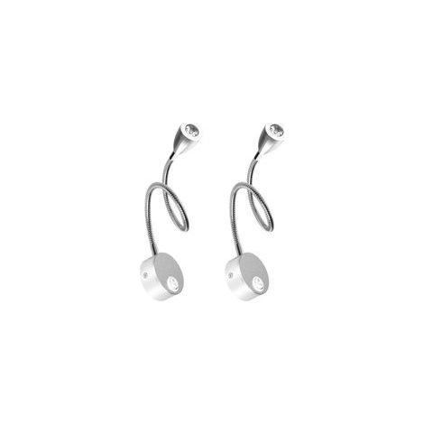 Lámpara de pared para mesita de noche, 2 luces, lámpara de lectura LED, lámpara de cuello de cisne, 3 W, luz blanca cálida de 3000 K - Crezuo