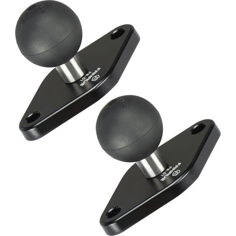 base de montage en forme de losange avec bille d'un pouce, compatible avec les bras à double douille de taille B, norme AMPS. La distance entre les trous de montage est de 1.912" (1/5)