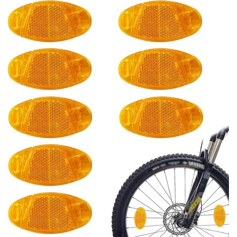 Set di 8 riflettori extra rinforzati per raggi di bicicletta con design a occhio di gatto, per bici da corsa, mountain bike, bici da trekking, biciclette e biciclette per bambini