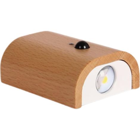 Veilleuse à Détecteur de Mouvement Murale LED en Bois (1/5)