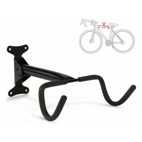 Relaxdays – Râtelier vélo mural métal pour 1 vélo – Dimensions H32,5 x L28,5 x P9 cm – Charge maximale 15 kg – Installation facile pour garage ou cave (1/5)