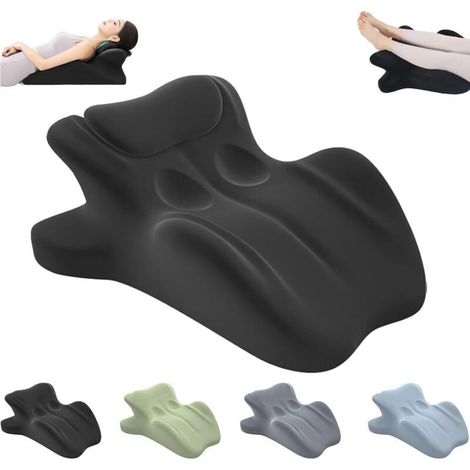 Coussin Wedge pour Lit Adulte Multifonction,Oreiller cale pour dormir, Mémoire de Forme Haute Densité, 59×39cm, Support Cou/Épaule/Dos, Housse Lavable, Coussin Post-Chirurgie/Lecture/Sommeil (Noir)