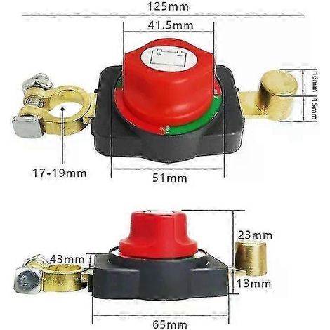 Disjoncteur de batterie 12 V/24 V, sectionneur de borne négative, disjoncteur principal de coupure d'alimentation, compatible avec les automobiles, les camping-cars et les navires - SNNGV (1/5)