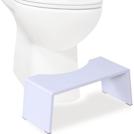 Tabouret WC Pliant en Bambou antidérapant pour Adultes, Blanc, 19x43,5x20 cm (1/5)