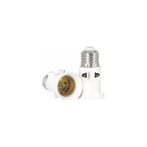 Adaptateur Douille E27 Vers Prise Électrique, Convertisseur Lampe en Prise Murale 2 Pièces, Support Ampoule vers Prise Courant Standard (1/4)