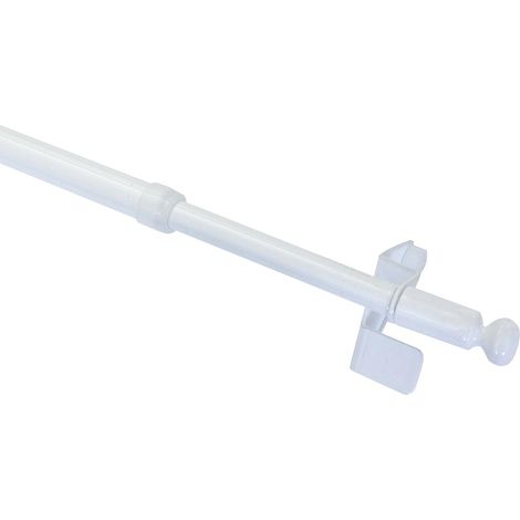 5 x Tringle de vitrage, Métal, Blanc, Fixation par pression, Barre extensible 50-80 cm, Pour rideaux de café