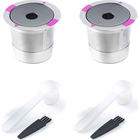 Filtre à café réutilisable en acier inoxydable MH compatible avec les capsules K-Cup pour machines Keurig (lot de 2) - Durable, facile à nettoyer et idéal pour la préparation quotidienne de café à la (1/5)