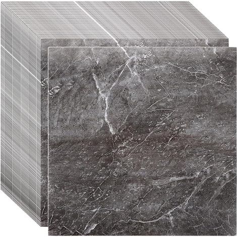 40 Pack Self Adhesive PVC Flooring - 30cm x 30cm - Self Adhesive Vinyl Flooring - Grey Concrete Look - Non Slip Waterproof Vinyl Flooring for Living Room (1/5)