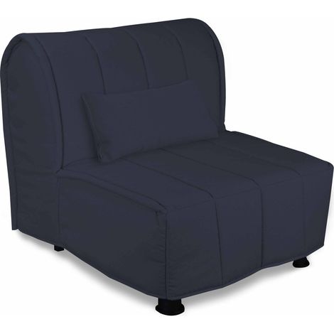 EVERGREENWEB - Divano letto Materasso singolo 80x190 in Waterfoam Ortopedico Prontoletto con Rivestimento sfoderabile e lavabile Cuscini supersoft abbinati color BLU - Evening (1/3)