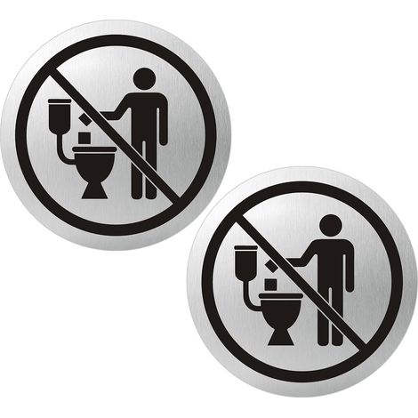 2 Pièces Panneau Ne Rien Jeter Dans Les WC, Diamètre Ø 100 mm  Aluminium Brossé Panneau d'Avertissement Toilettes, Panneaux Adhésif Ne Pas Jeter, Résistant aux UV, Imperméable (1/5)