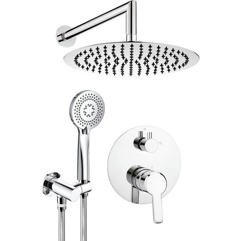 Set doccia a scomparsa con soffione tondo finitura cromo - Stapol