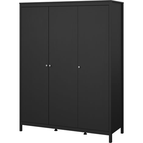 Madrid Kleiderschrank 3 Türen schwarz matt. (1/5)
