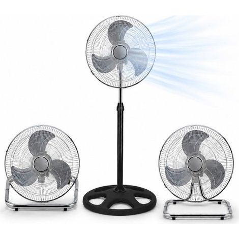 Ventilateur - SANS MARQUE/GÉNÉRIQUE - 3-en-1 (pied, bureau, sol) - 45 cm - Métal - 55 W (1/5)