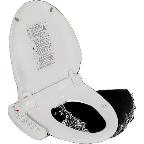 Siège de toilette bidet, chauffant, auto-nettoyant, BLANC, Rond (1/5)