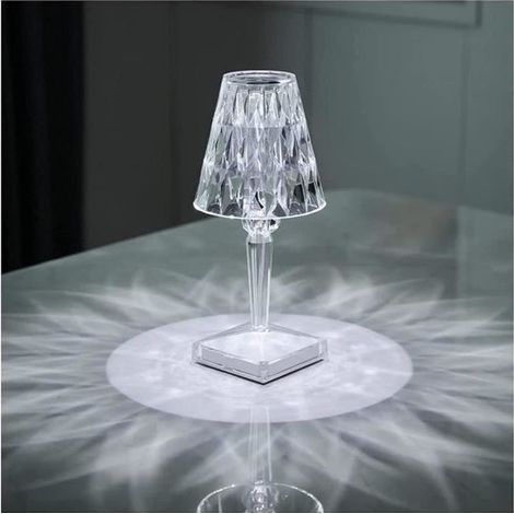 2021 Nouvelle lampe de table en cristal de diamant lampe de table en cristal acrylique lampe de table tricolore tactile USB p156 (1/4)