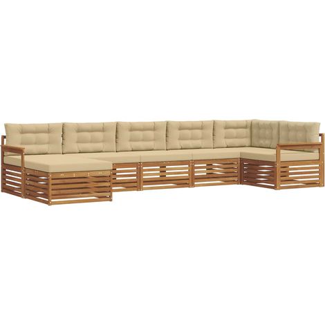 Outdoor Sofa Set with Cushion 7 pcs Natural and Beige vidaXL (1/5)