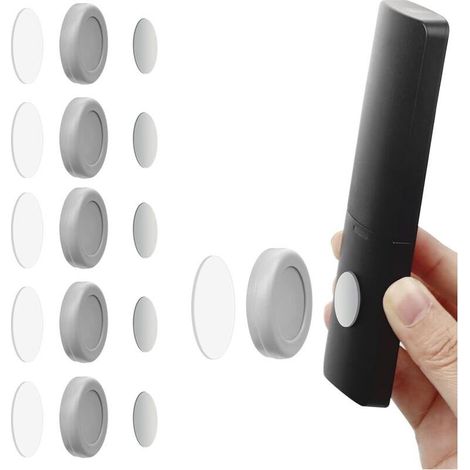 Support de télécommande (5 pièces, gris) magnétique Supports de montage mural Organisateur sans trou Conteneurs de stockage pour le stockage de fournitures scolaires de bureau à domicile (1/4)