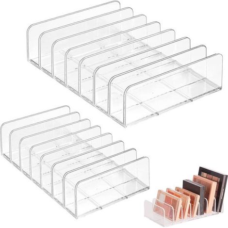 Longziming - Organiseur CD - Organiseur DVD - Présentoir - Étagère de rangement - Acrylique - 7 compartiments - 2 tailles - Transparent (1/5)