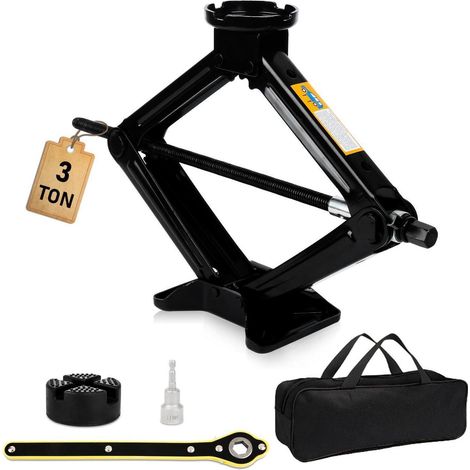 Cric bouteille 3T avec clé, hauteur 45cm, pour voiture, SUV, MPV (1/5)