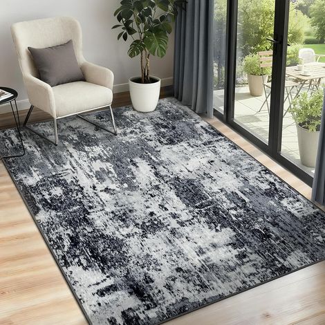 1 Tapis, Motif abstrait, Polyester, Antidérapant, Lavable en machine, Salon, Chambre, Bureau (1/5)