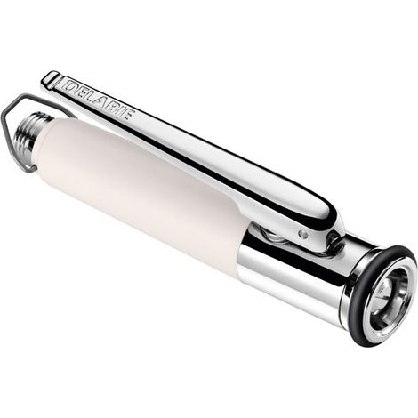 Delabie – Douchette pour robinet à jet réglable – Diffuseur anti-tartre – Embout anti-choc – Longueur 168 mm – Coloris blanc (1/7)