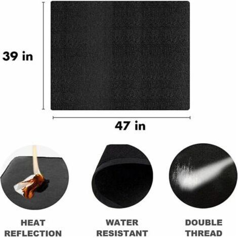 Feuerfeste Kaminmatte – Grillmatte – Bodenschutz für Öfen, Kamine, Grills und Grills, 100 x 120 cm (1/3)