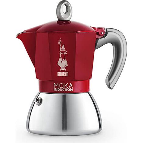Bialetti Moka Induction 6 Cup Espresso Maker Red