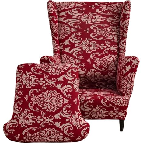 Housse pour fauteuil à oreilles – Motif “Sherlock” – Extensible et enveloppante (1/4)