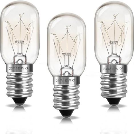 Ampoules à sel E14 à intensité variable - Lot de 3, 100 lm, blanc chaud 2700 K, compatibles avec les lampes de réfrigérateur et de micro-ondes (1/5)