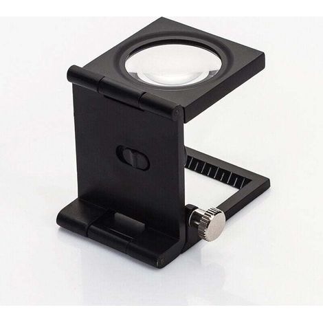 Mini lente d'ingrandimento pieghevole a tre schermi 10X in lega di zinco con scala graduata per gioielli, strumenti ottici e tessuti, 28 mm (1/5)