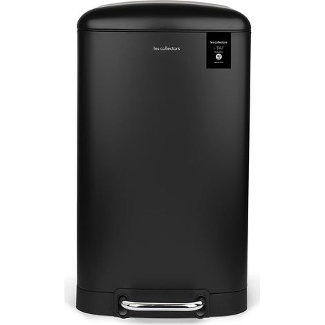 Poubelle de Cuisine à Pédale N°867, Acier inoxydable, Capacité 40L, Sac compatible 50L, Compacte, Pratique, Fermeture silencieuse, Seau intérieur amovible, Finition Mat, Noir (1/5)