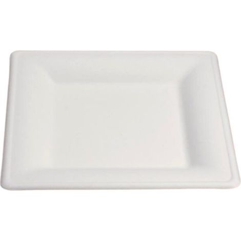 Assiette jetable Élégance 26x26 cm en cellulose - 50 pièces - Ecobioshopping (1/3)