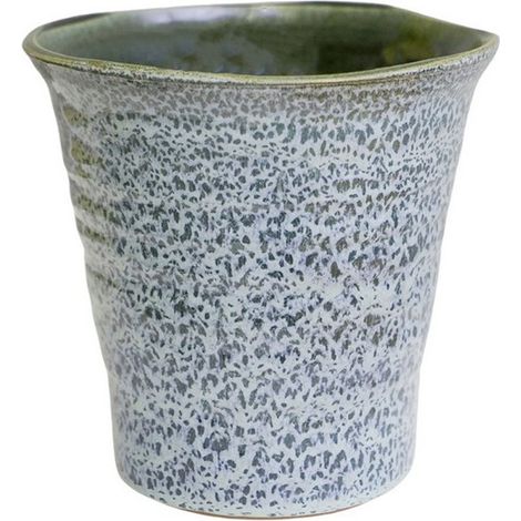 Vallo Reactive Glaze Tapered Planter - L29.5 x W29.5 x H26.5 cm - Blue