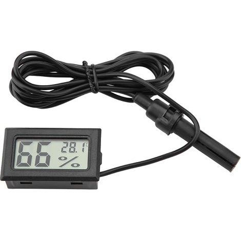 LCD-Thermometer-Hygrometer, integrierte externe Sonde, präzise Temperatur- und Feuchtigkeitsmessung für Inkubator, Aquarium, Reptilienbox (1/5)