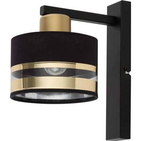 Applique Pro decorativa nero-oro tonda E27 15W Sigma