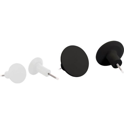 Kit de 4 crochets muraux - Noir et blanc - Installation facile - Charge maximale : 2 kg (1/3)