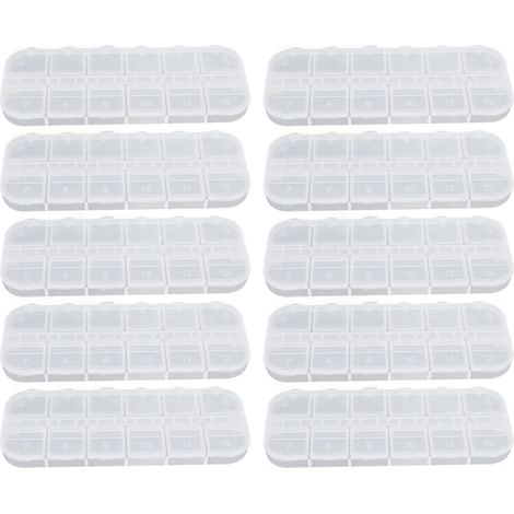 10 Boîtes de Rangement Transparentes pour Bijoux et Ongles - Étanches et Antipoussière (1/5)