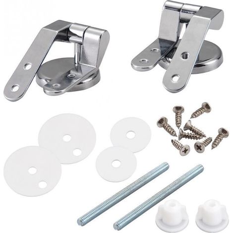 2-teiliges Toilettendeckelscharnier, Ersatz-Toilettendeckel-Befestigungsset, Toilettendeckelscharnierbefestigungen, für Sitze (1/4)