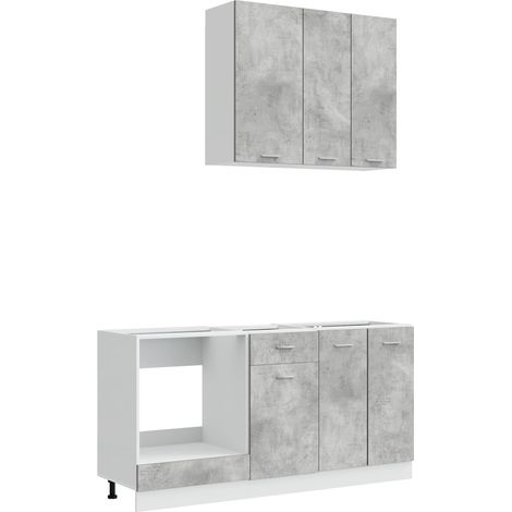 Kitchen Unit LYON 5 pcs Concrete Grey Engineered Wood vidaXL (1/5)