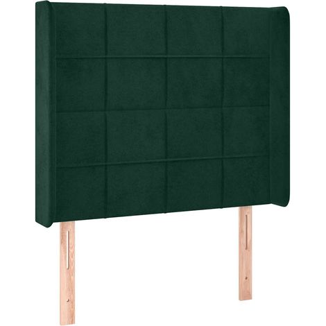 Testiera Testata del letto ad Orecchio Verde Scuro 83x16x118/128 cm in Velluto (1/5)