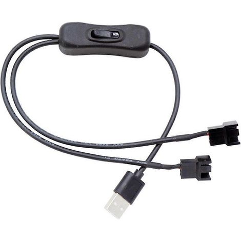 Adaptateur secteur USB vers PWM 5 V à 3/4 broches pour ventilateur (boîtier gainé) (1/5)